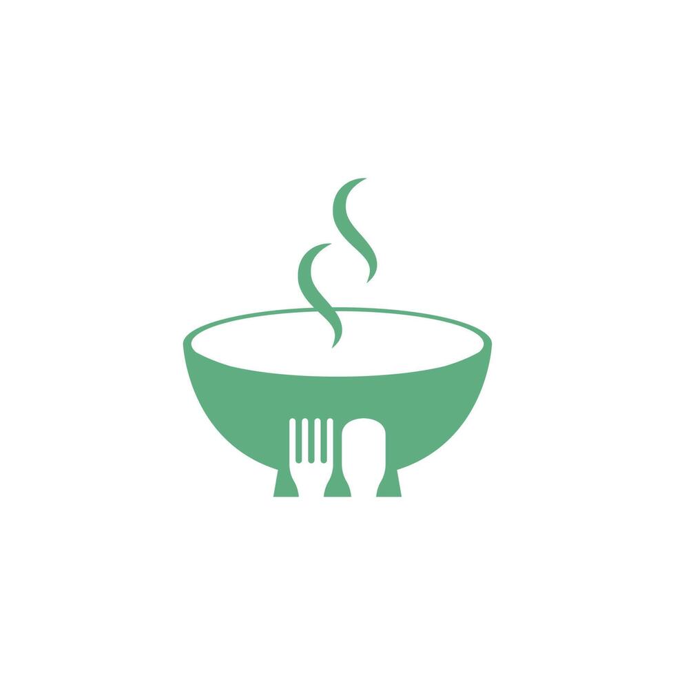 Bowl icon logo flat design template vector