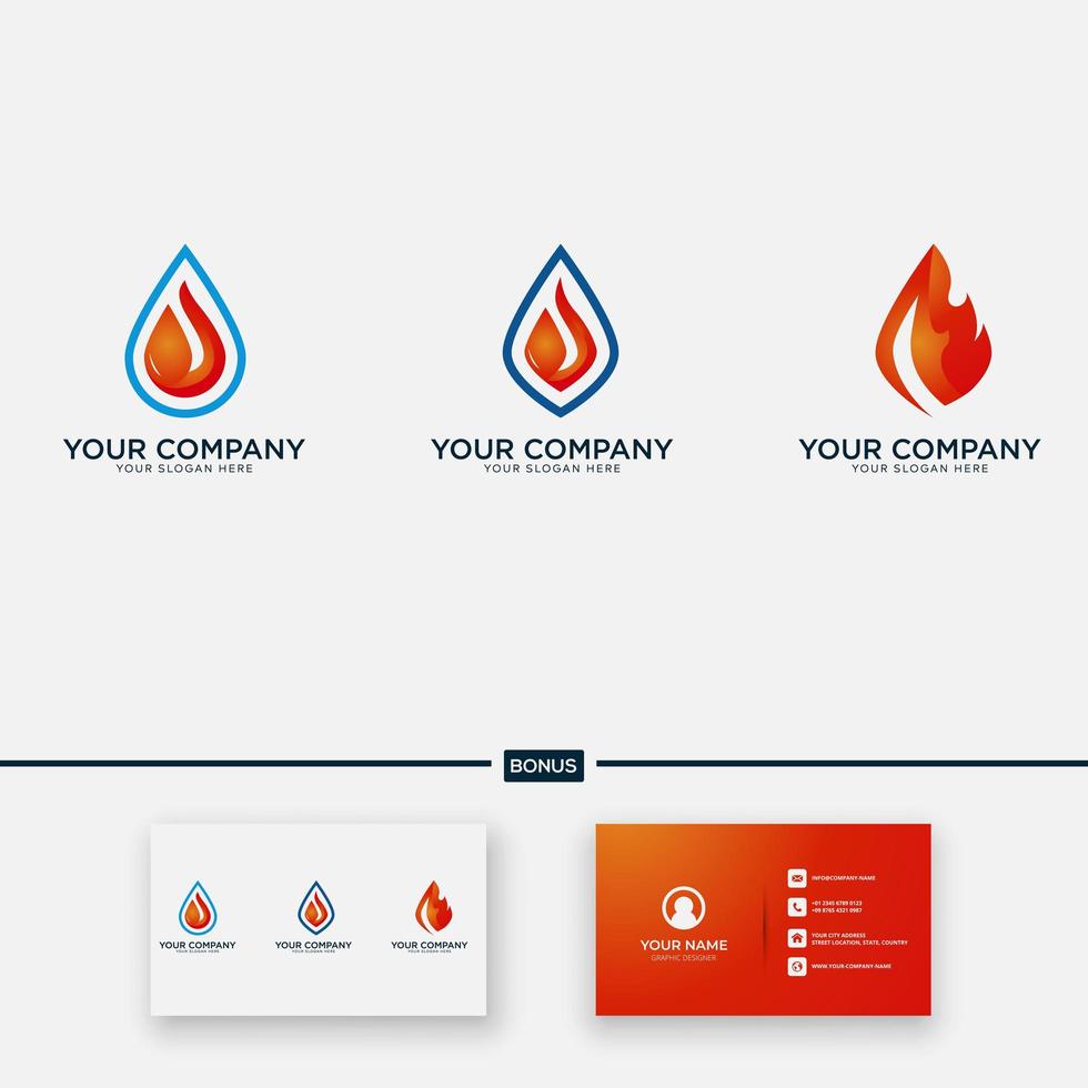 gas fire logo simple and modern vector