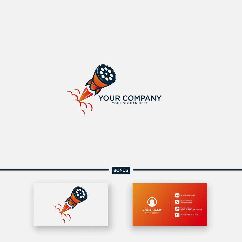 fast movie rocket logo design modern vector