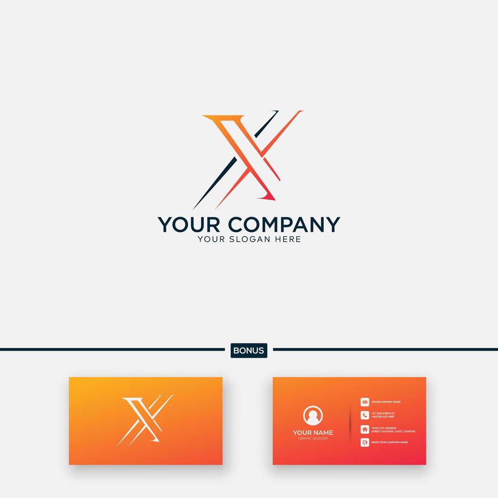 abstract letter X logo design minimalist, vector