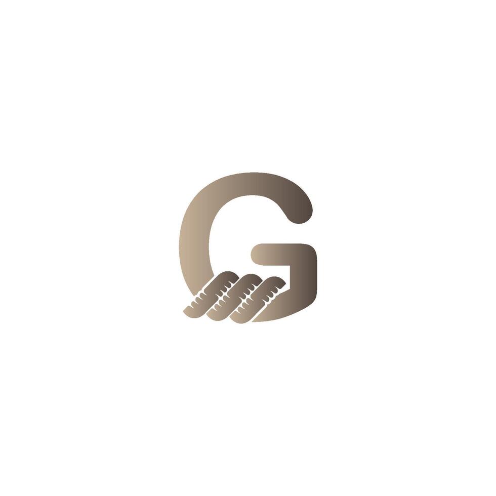 Letter G wrapped in rope icon logo design illustration vector