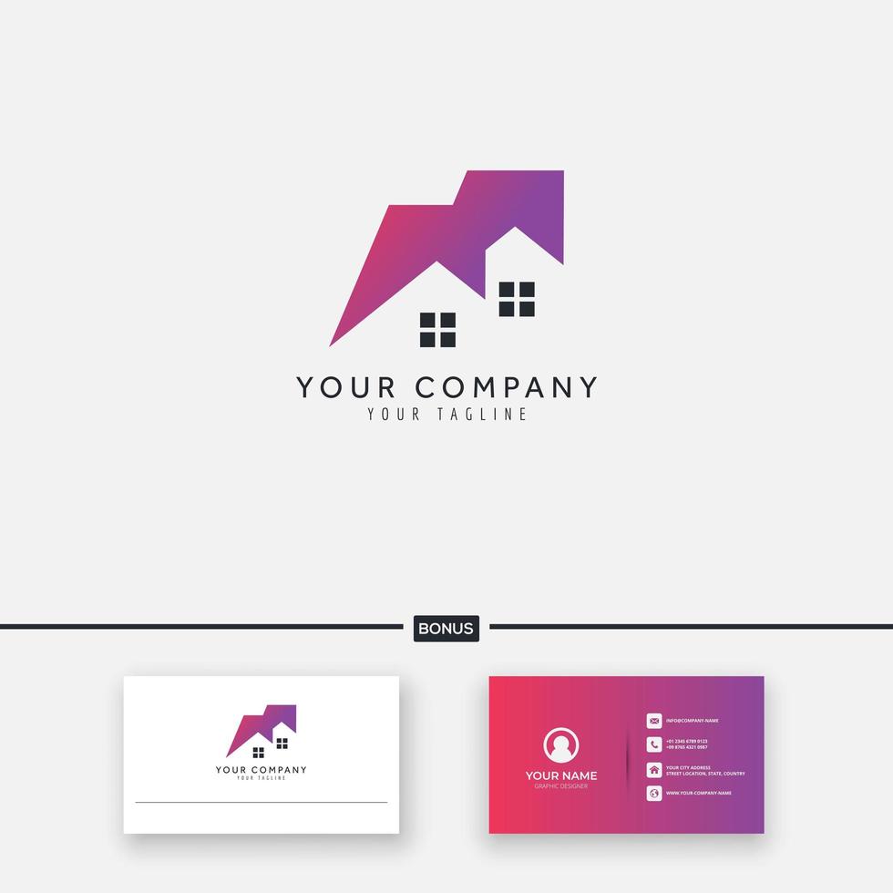 modern home logo design gradient template vector