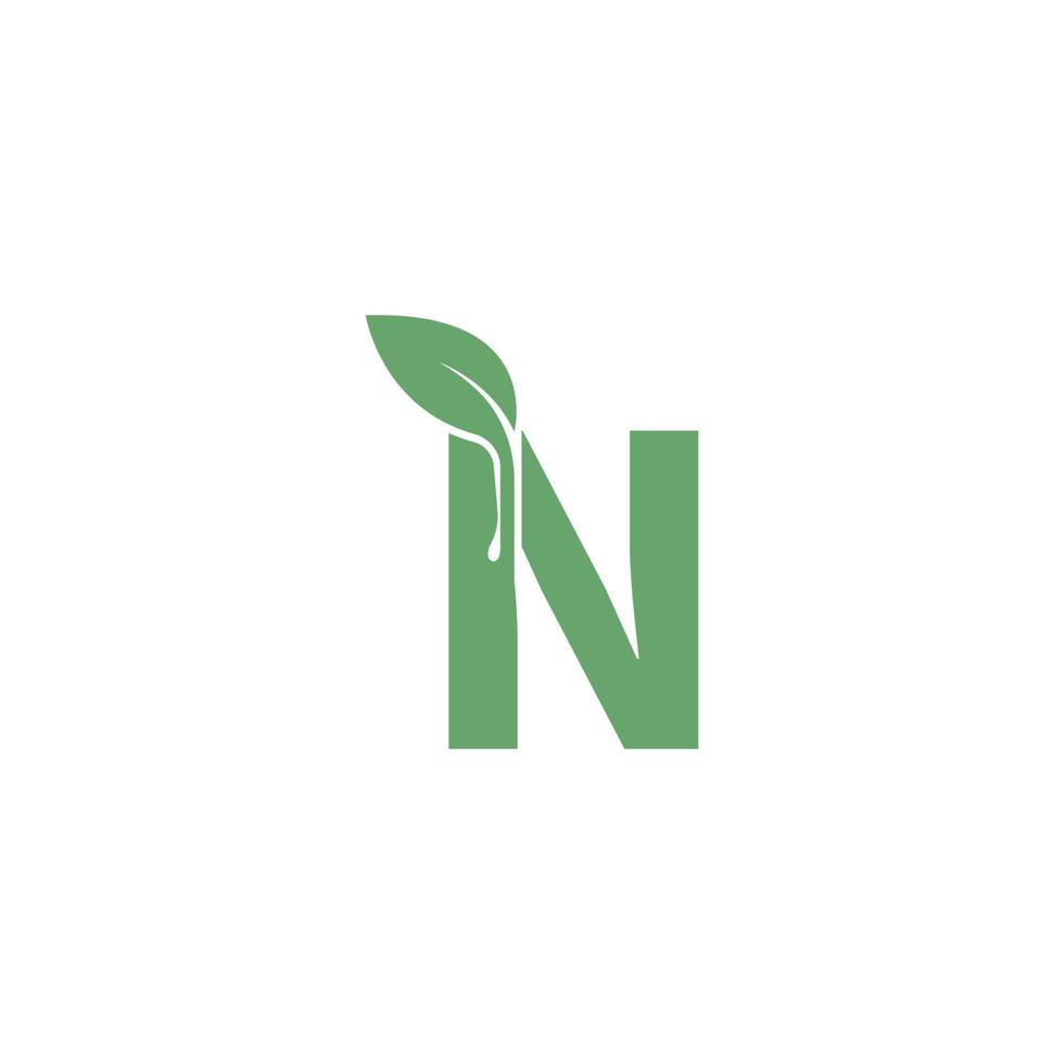 Letter N icon leaf design concept template vector
