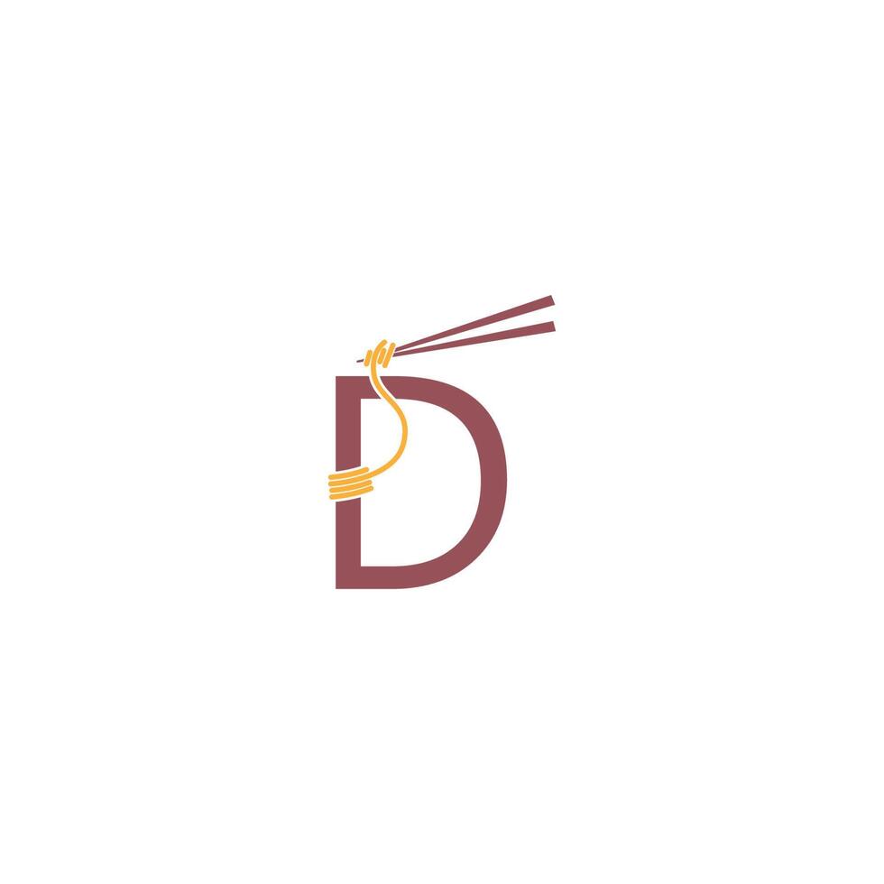 Noodle design wrapped around a letter D icon template vector