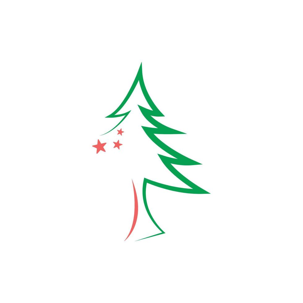 plantilla de diseño plano de icono de árbol de navidad vector
