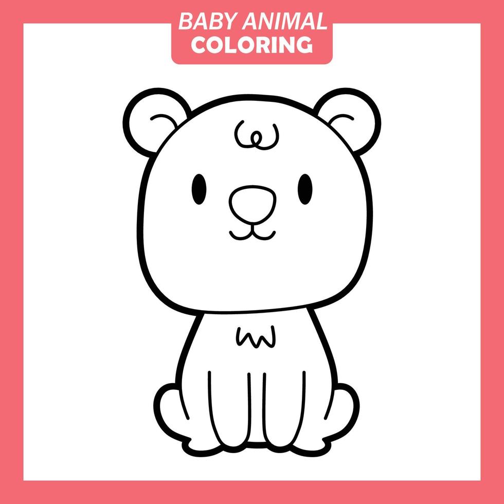 Coloring cute baby animal cartoon with Beaver vector