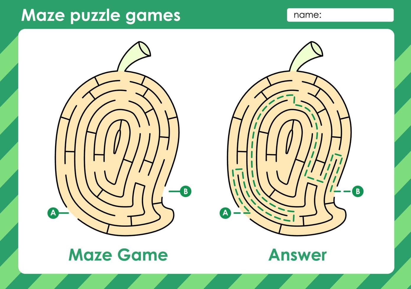 Maze puzzle games activity for kids with Fruit Design vector