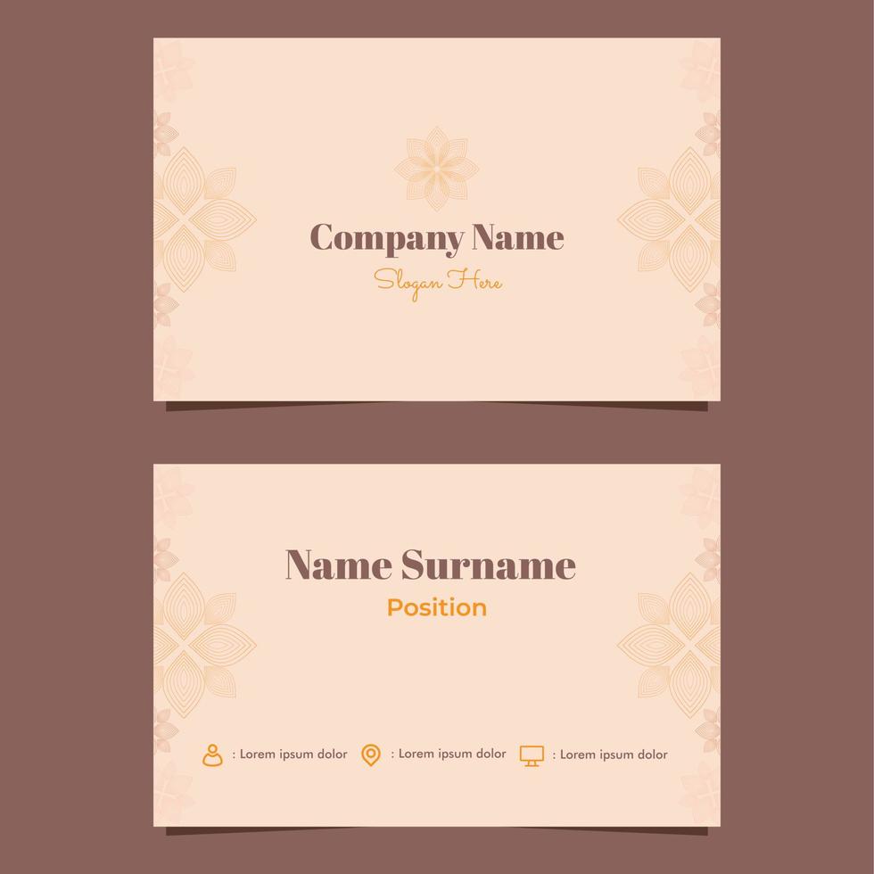 Beautiful flower petals business card template vector