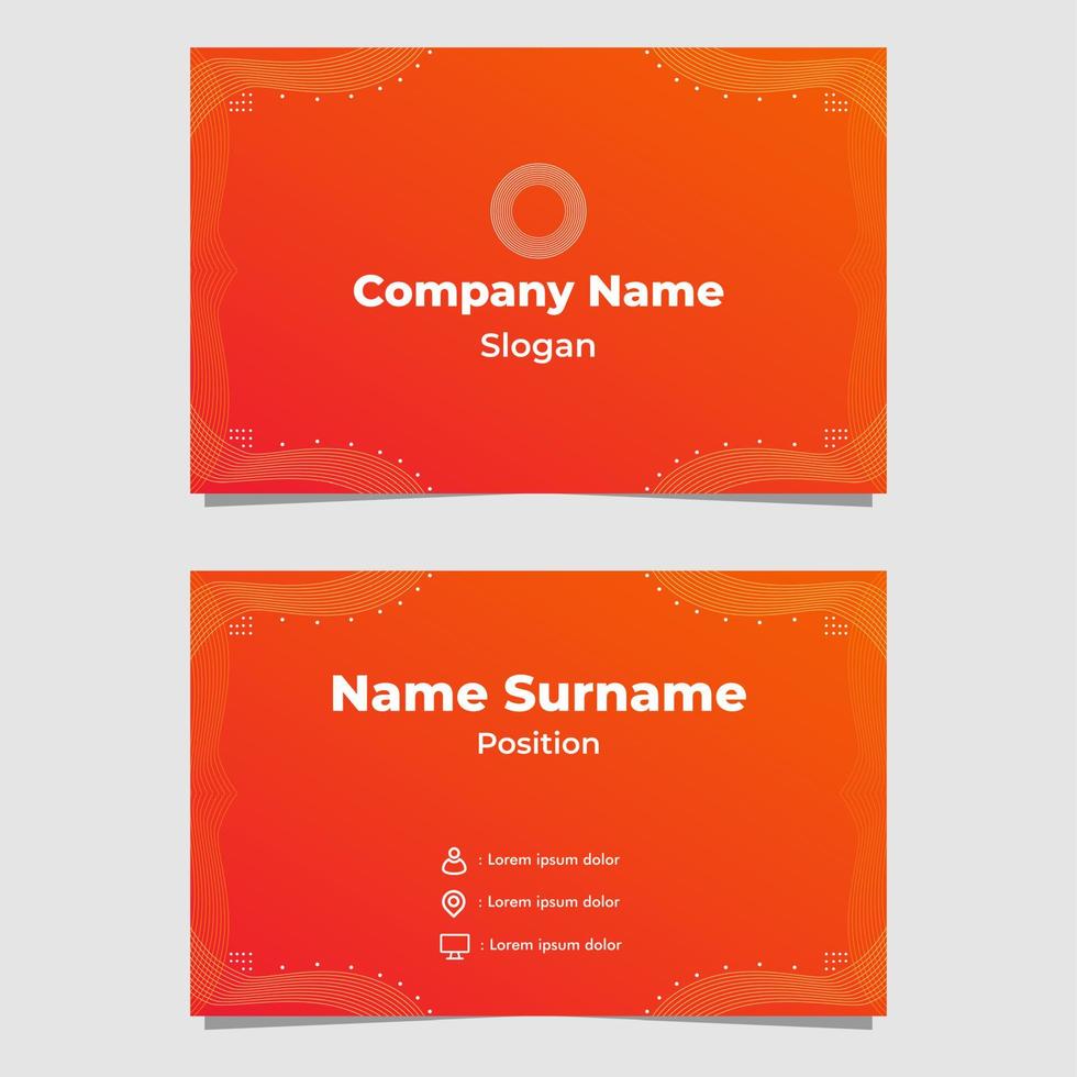abstract orange gradient business card template vector