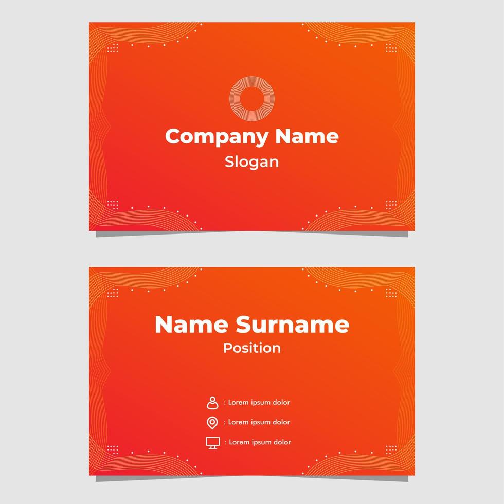 abstract orange gradient business card template vector