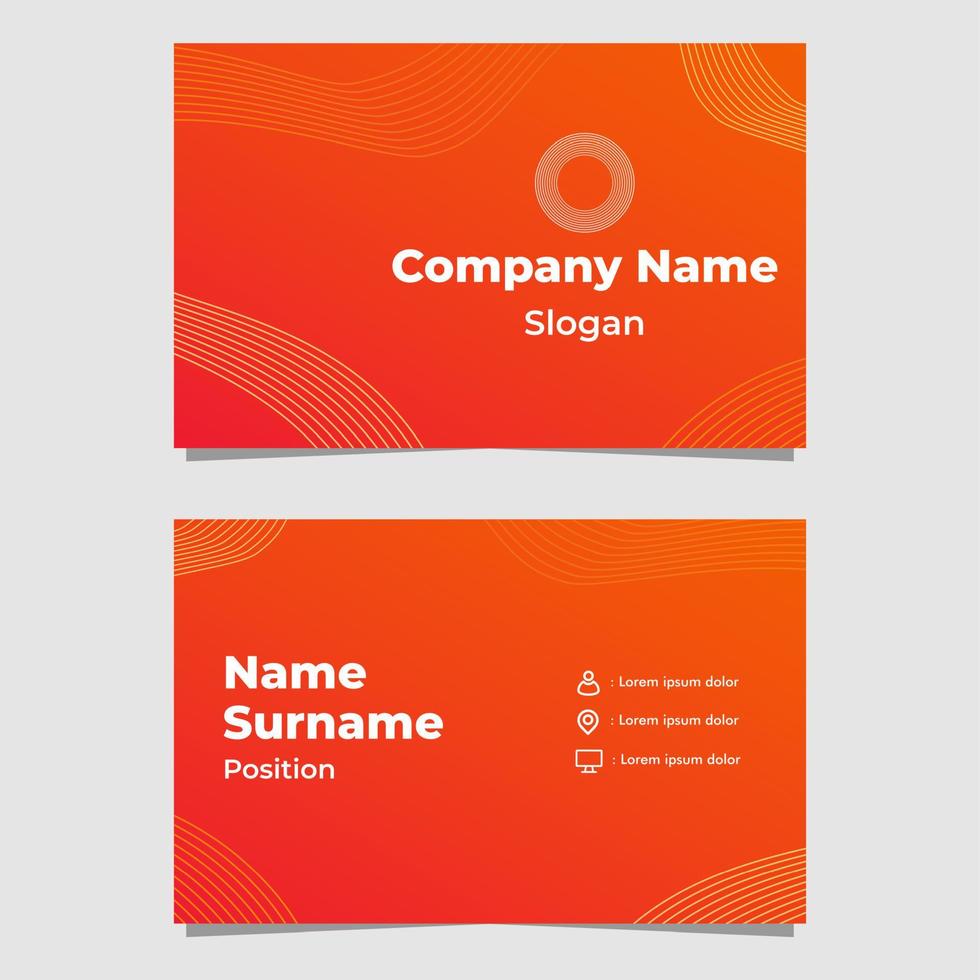 abstract orange gradient business card template vector