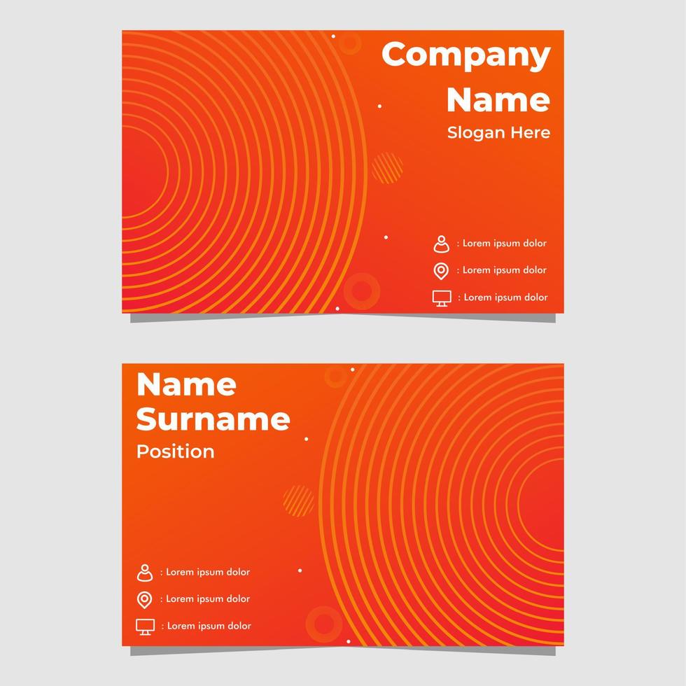 abstract orange gradient business card template vector
