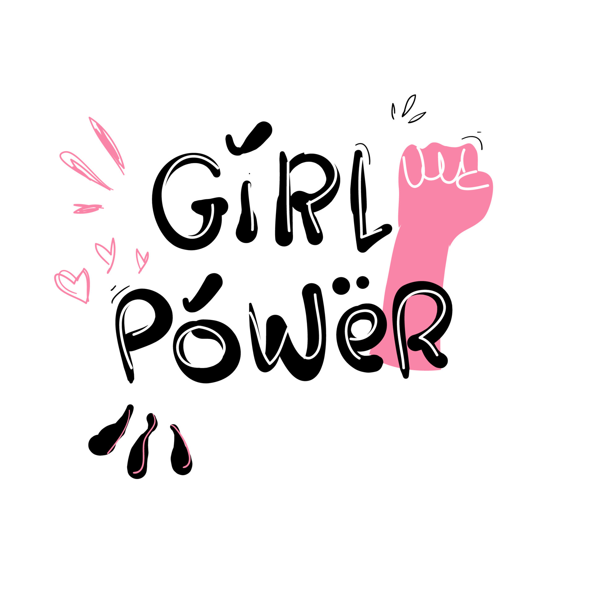 doodle girl power quotes illustration vector 6537843 Vector Art at Vecteezy