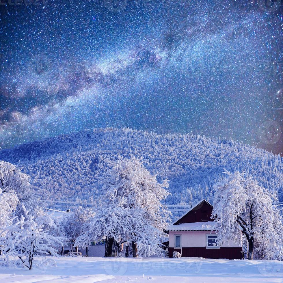 starry sky in a fantastic New Year's Eve photo