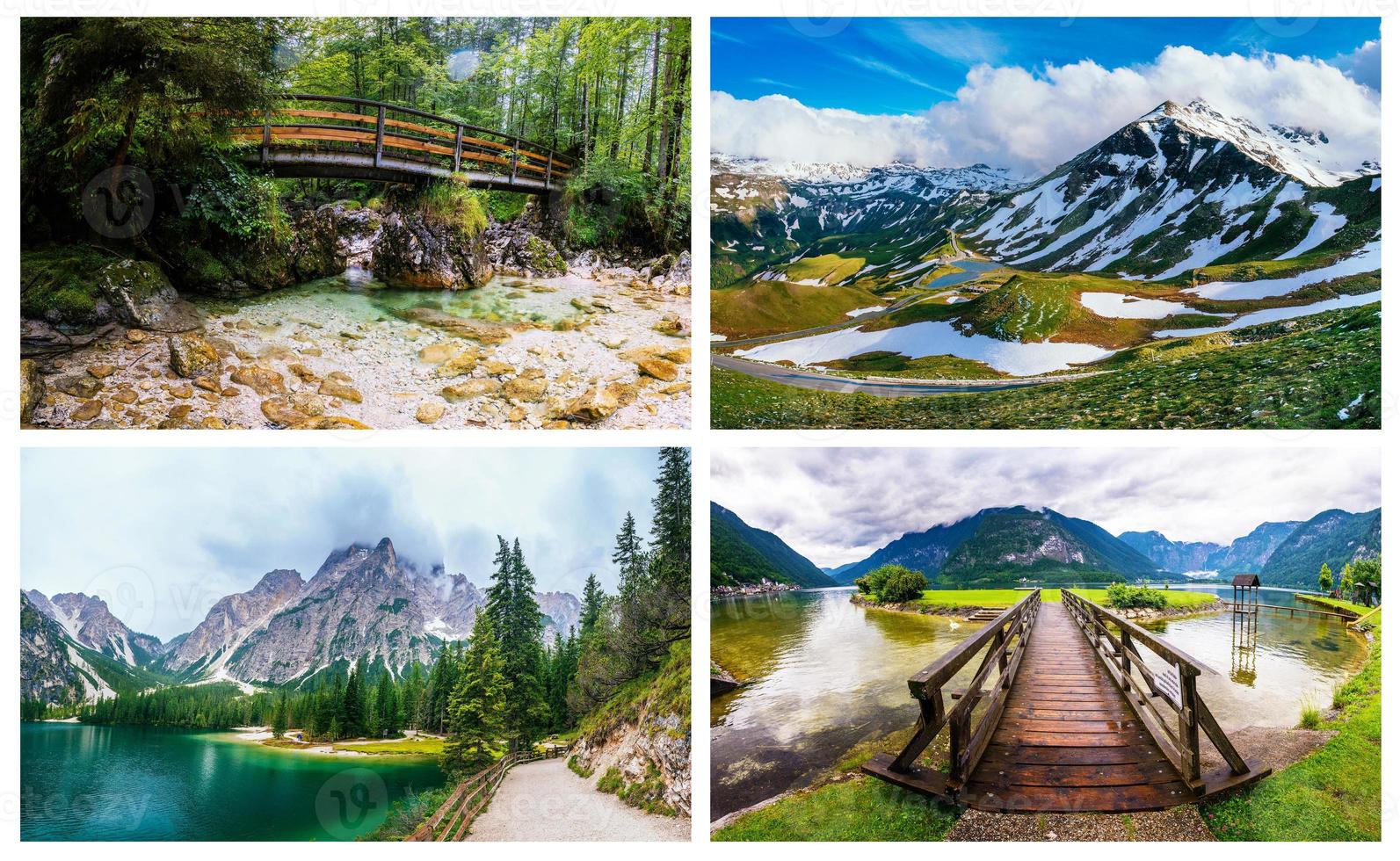 Mountain peaks covered with snow. Beauty world Italy Europe photo