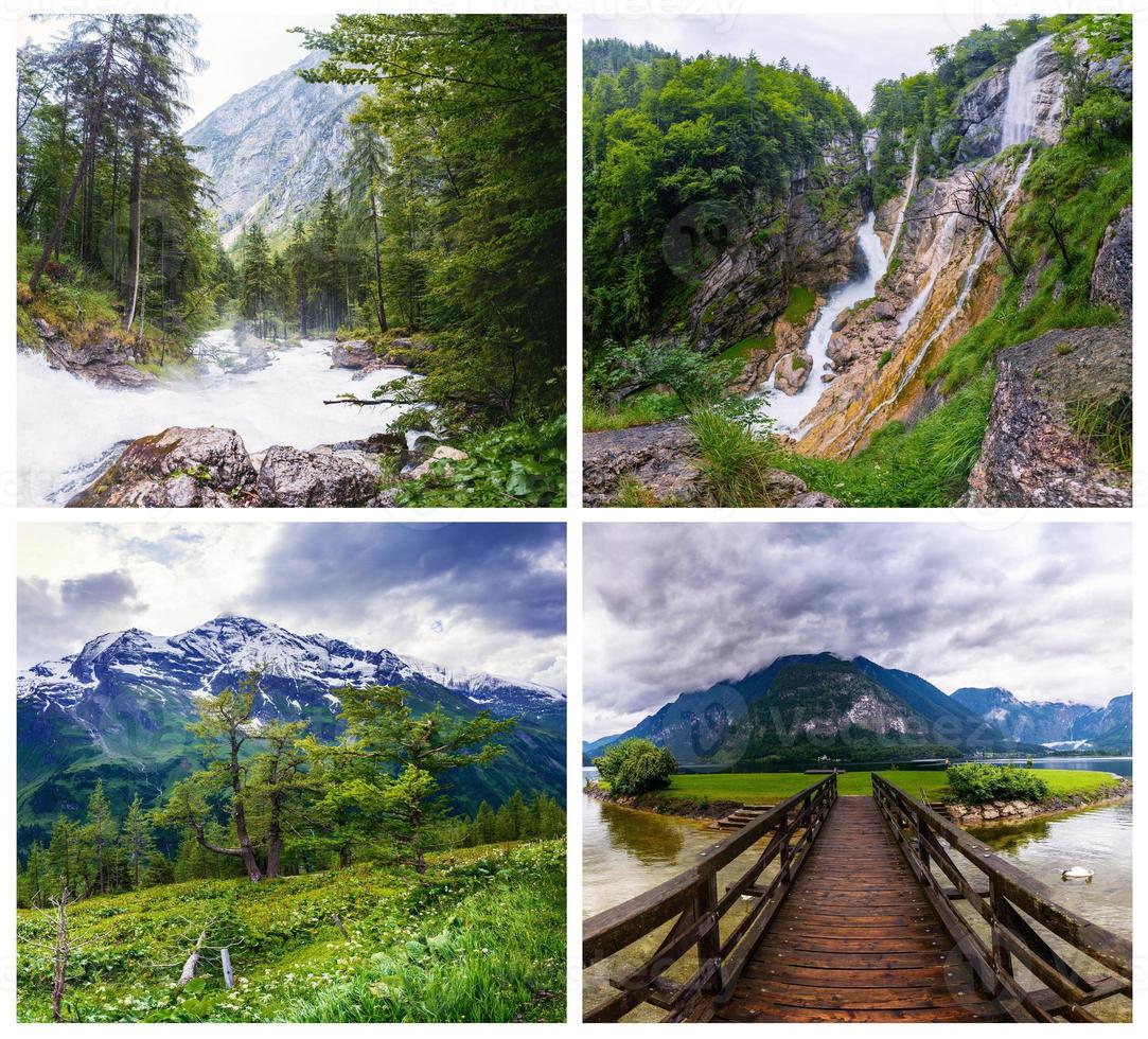 collage of mountain scenery photo