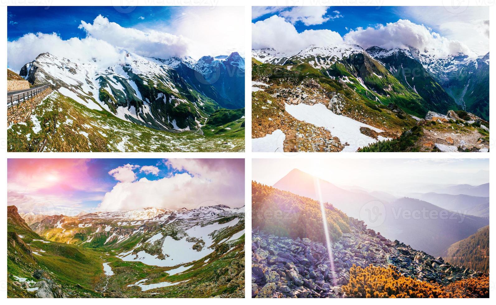 Mountain peaks covered with snow. Beauty world Italy Europe photo