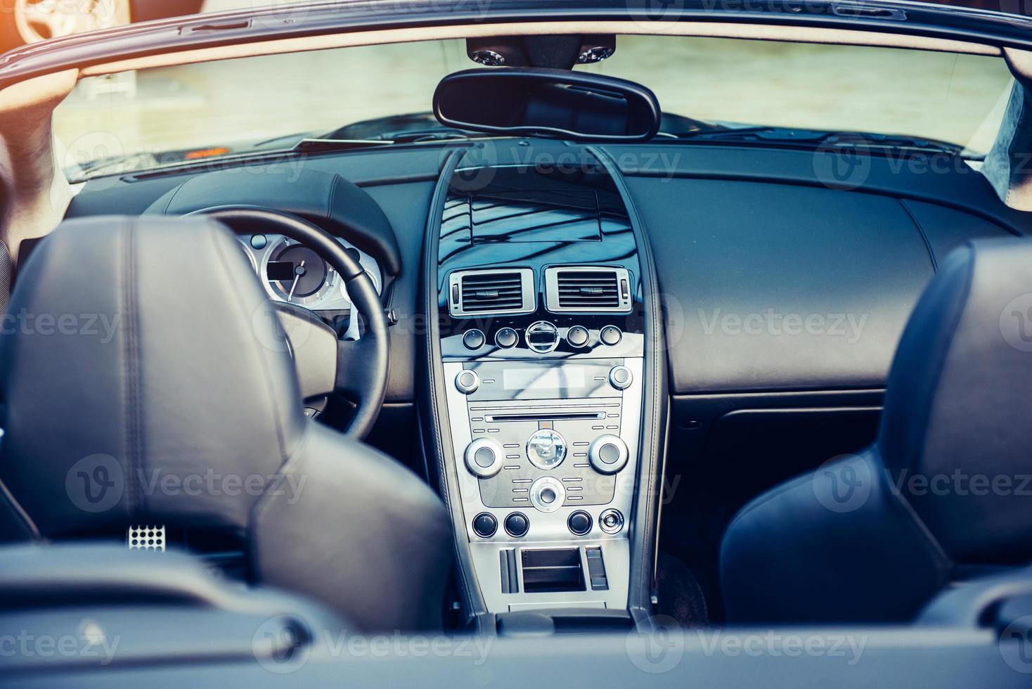 Retro interior of old automobile photo