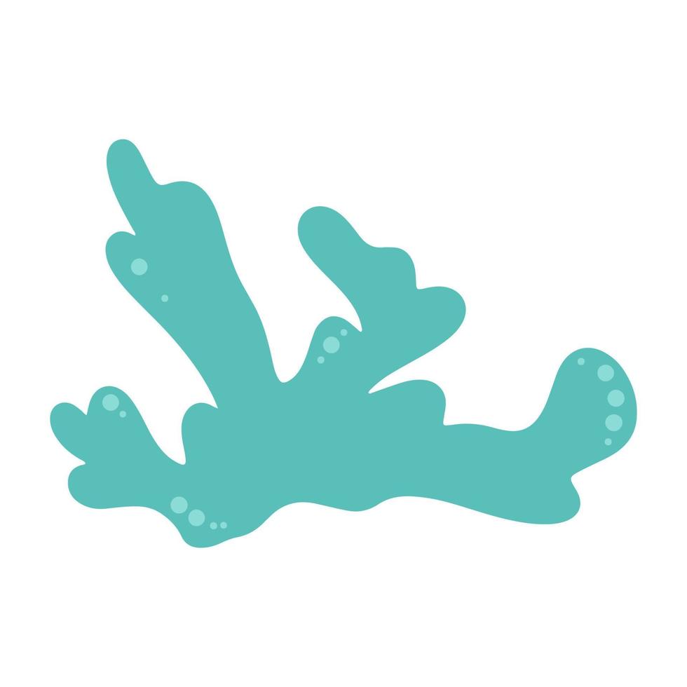 Vector image of seaweed, logo symbol. Element of underwater flora and fauna, hand-drawn.