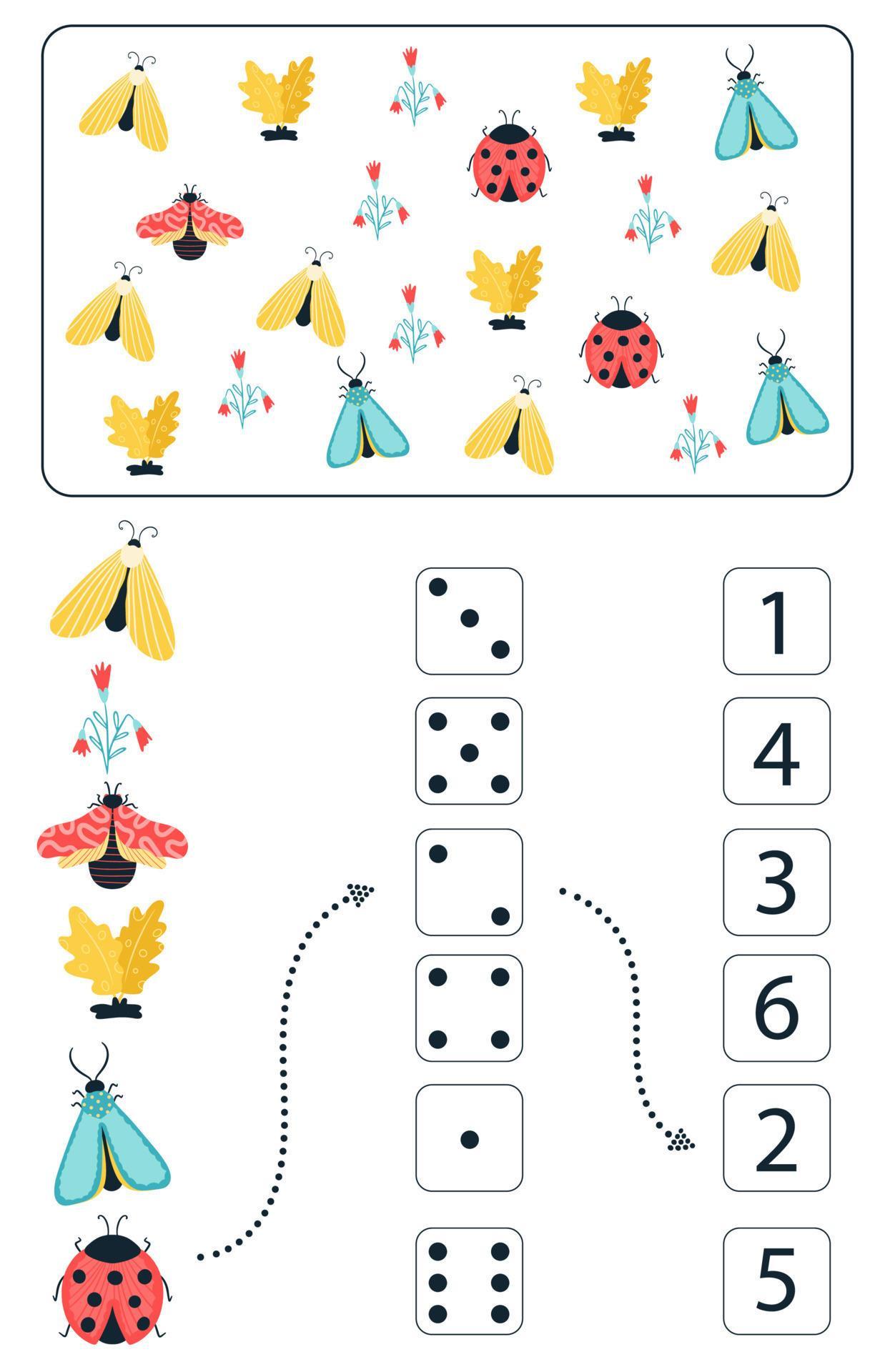Math educational game for kids. Math worksheet for children with ...