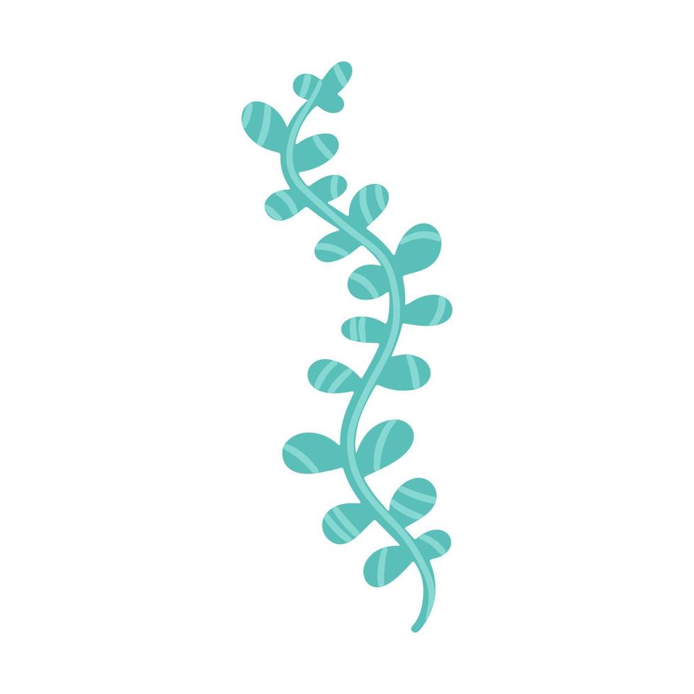 Vector image of seaweed, logo symbol. Element of underwater flora and fauna, hand-drawn.