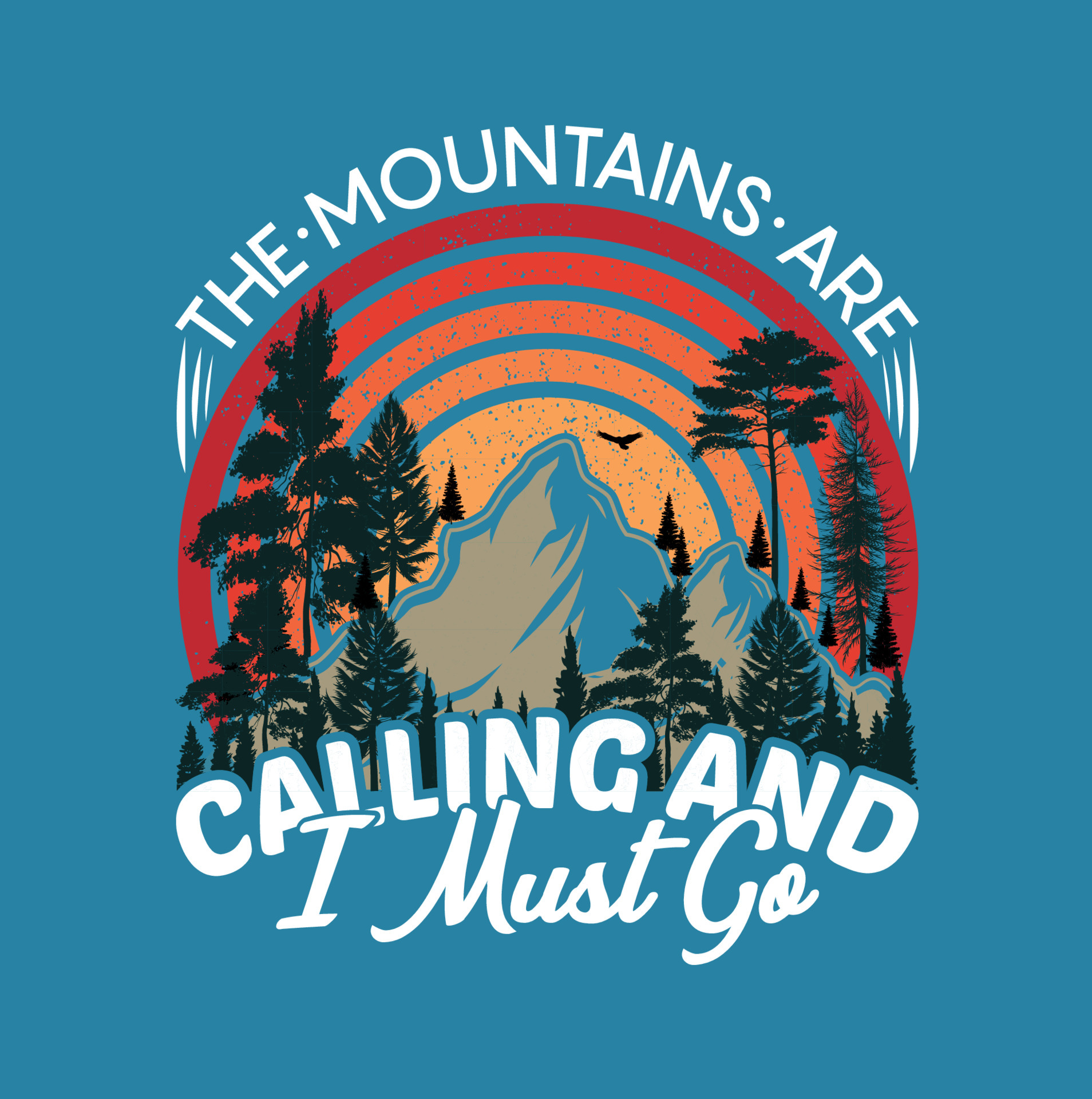 The mountains are calling and must go women's t-shirt design 6539140 Vector Art Vecteezy