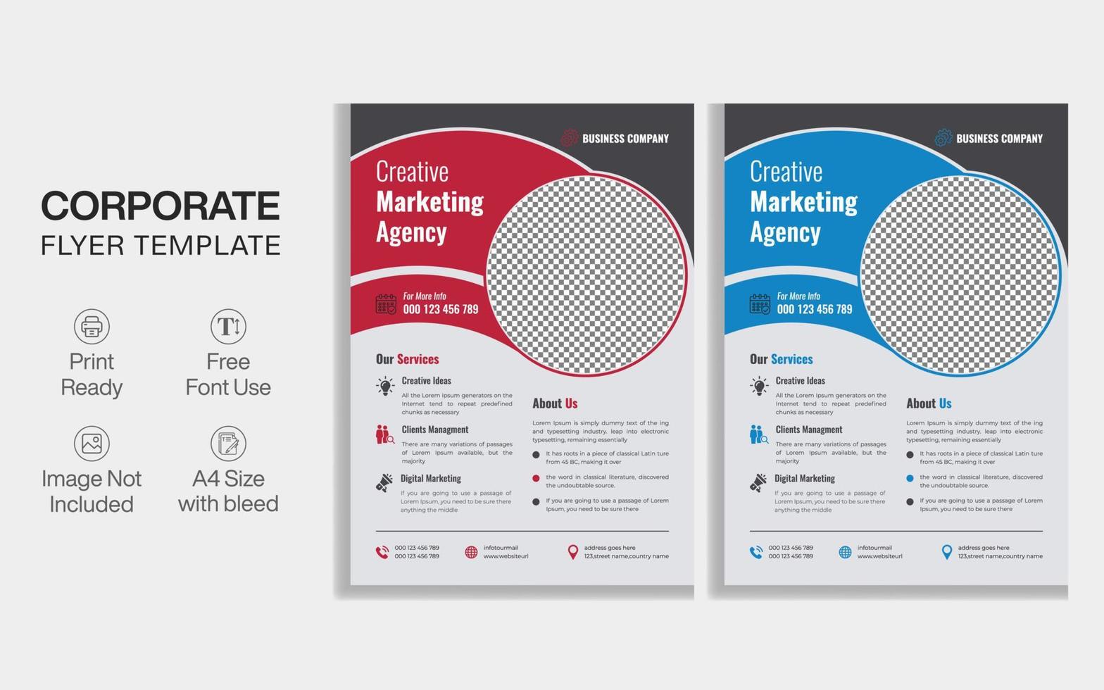 Corporate flyer design template vector