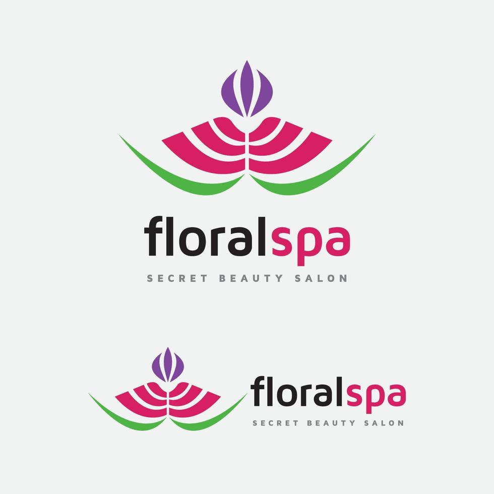 spa floral - logotipo de cuidado de la belleza vector