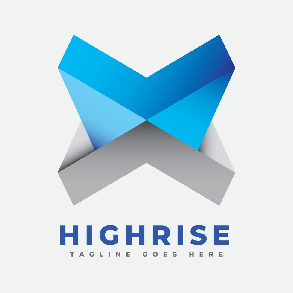 3D High Rise Architecture - X Logo vector
