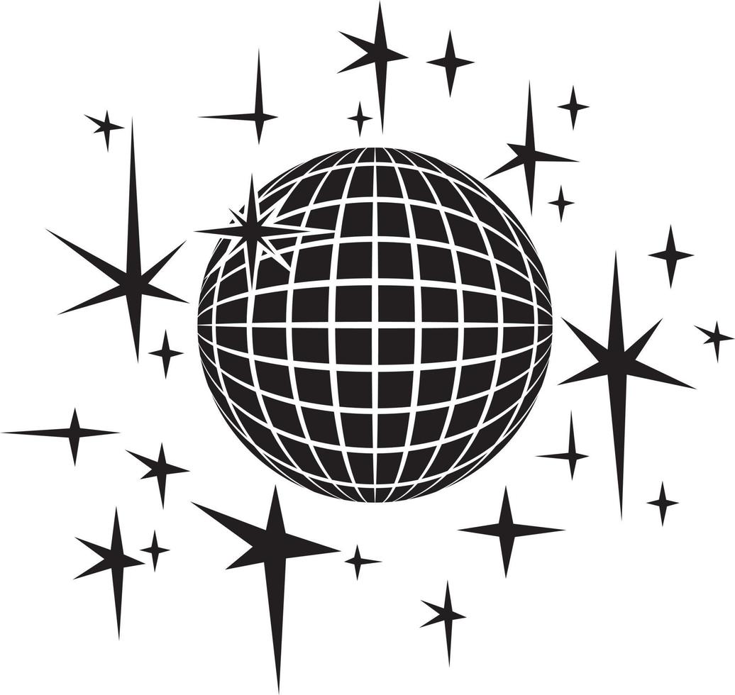 bola de discoteca en blanco y negro ilustración vectorial vector