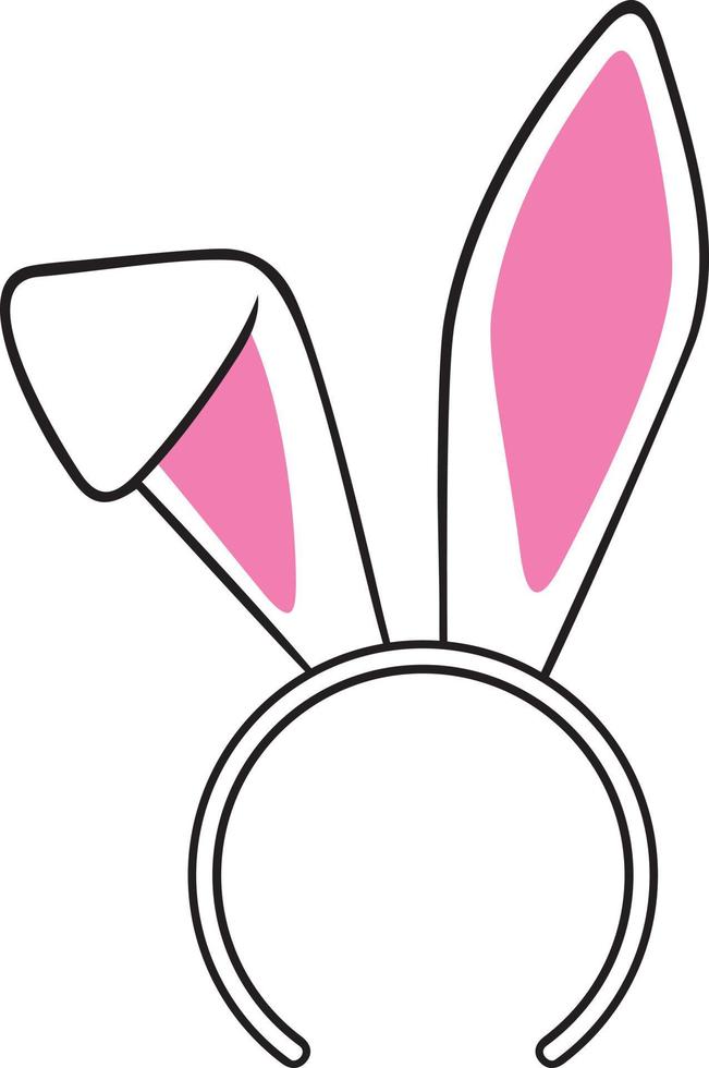 Easter bunny ears mask color. Vector Illustration.