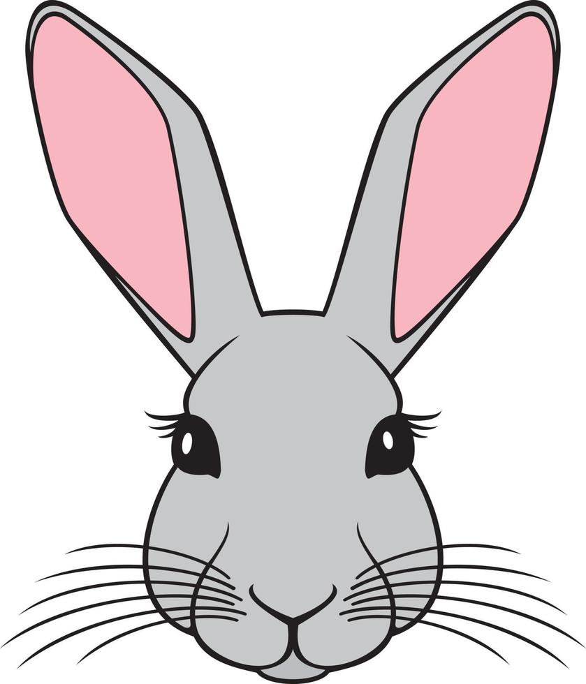 Bunny head. Rabbit face color vector illustration