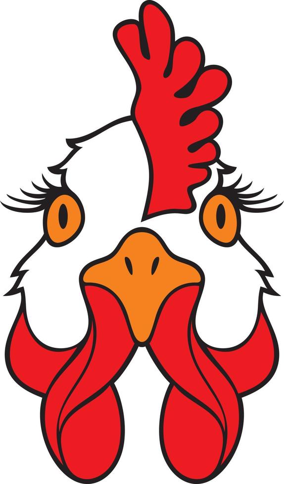Chicken face color vector illustration