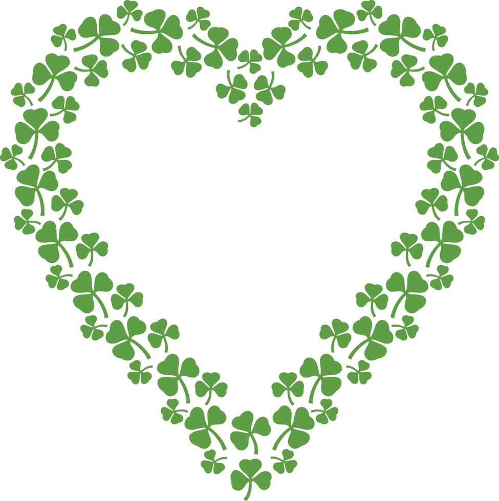 Clover heart. Shamrock icon. St Patrick's Day design. vector