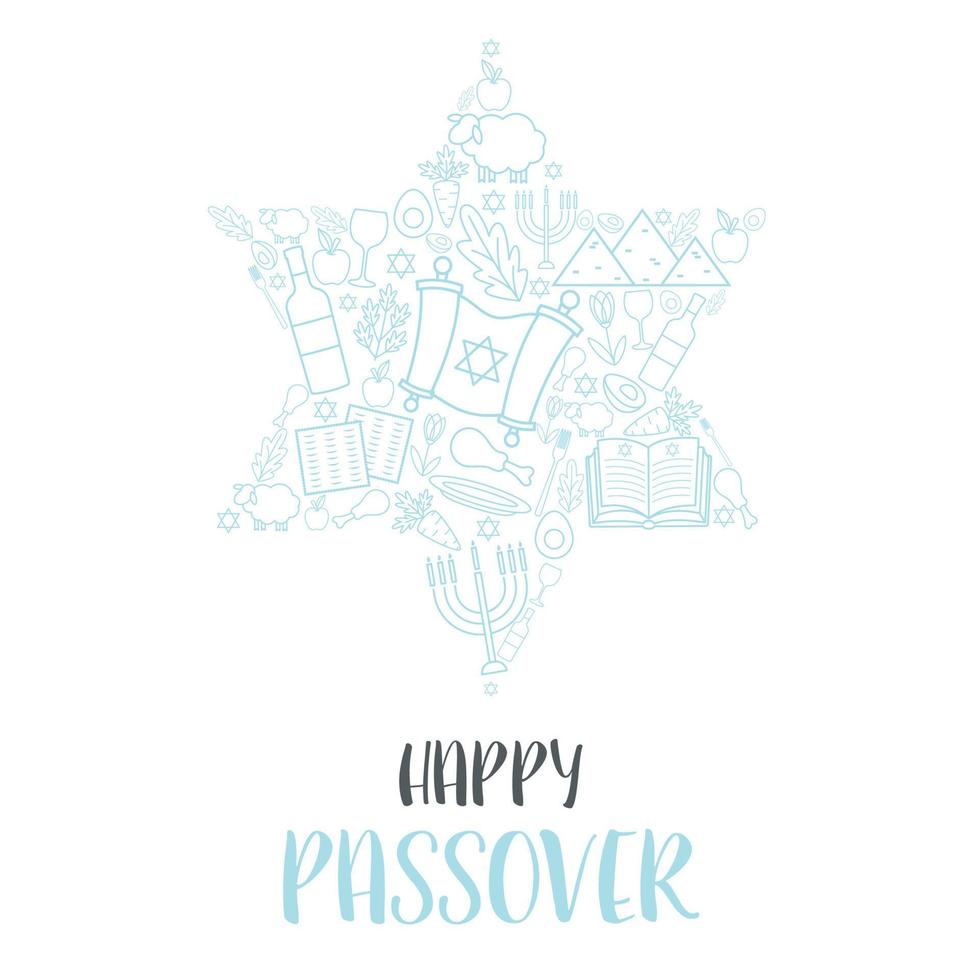 tarjeta de felicitación del día de pesach feliz pascua vector