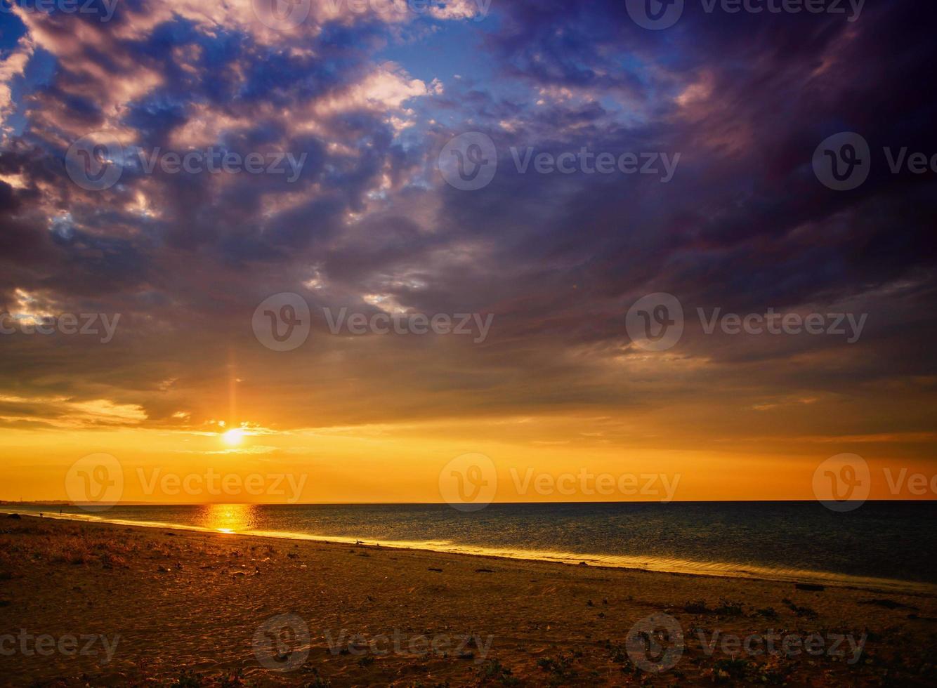 Fantastic sunset in the mountains of Ukraine photo