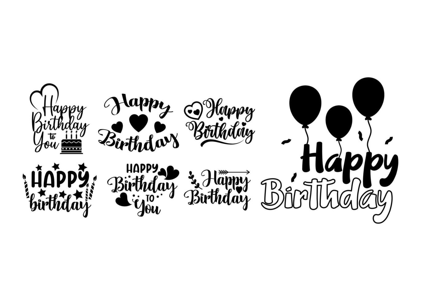 feliz cumpleaños cita letras tipografía ilustración vector