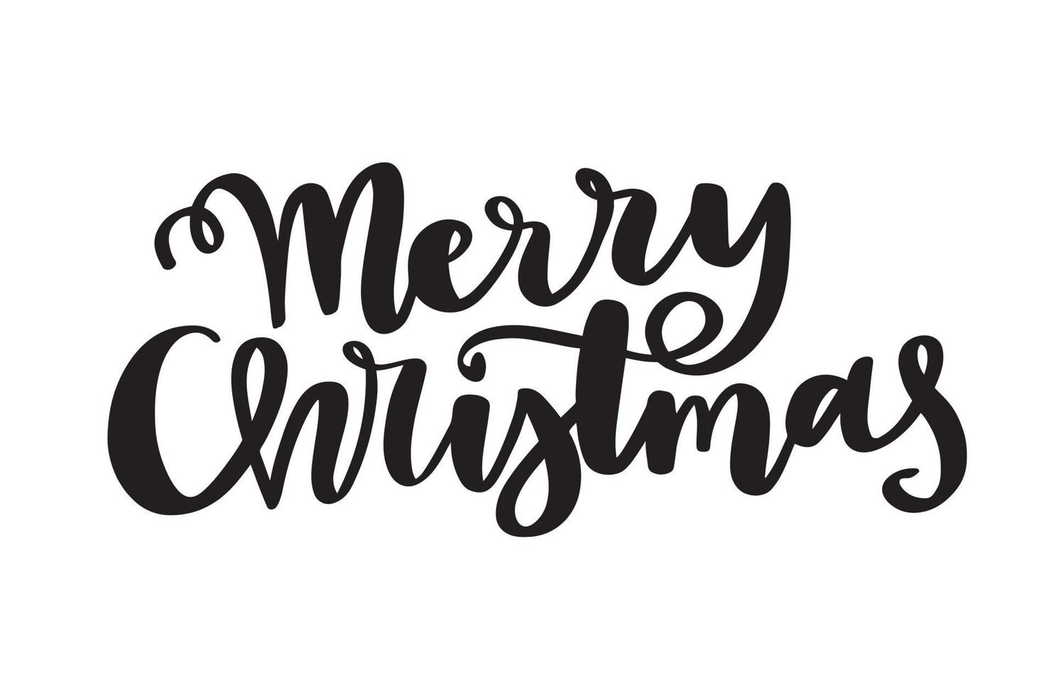 Merry Christmas vector text. Calligraphic Lettering design for greeting card. Creative typography for Holiday card, gift, poster.