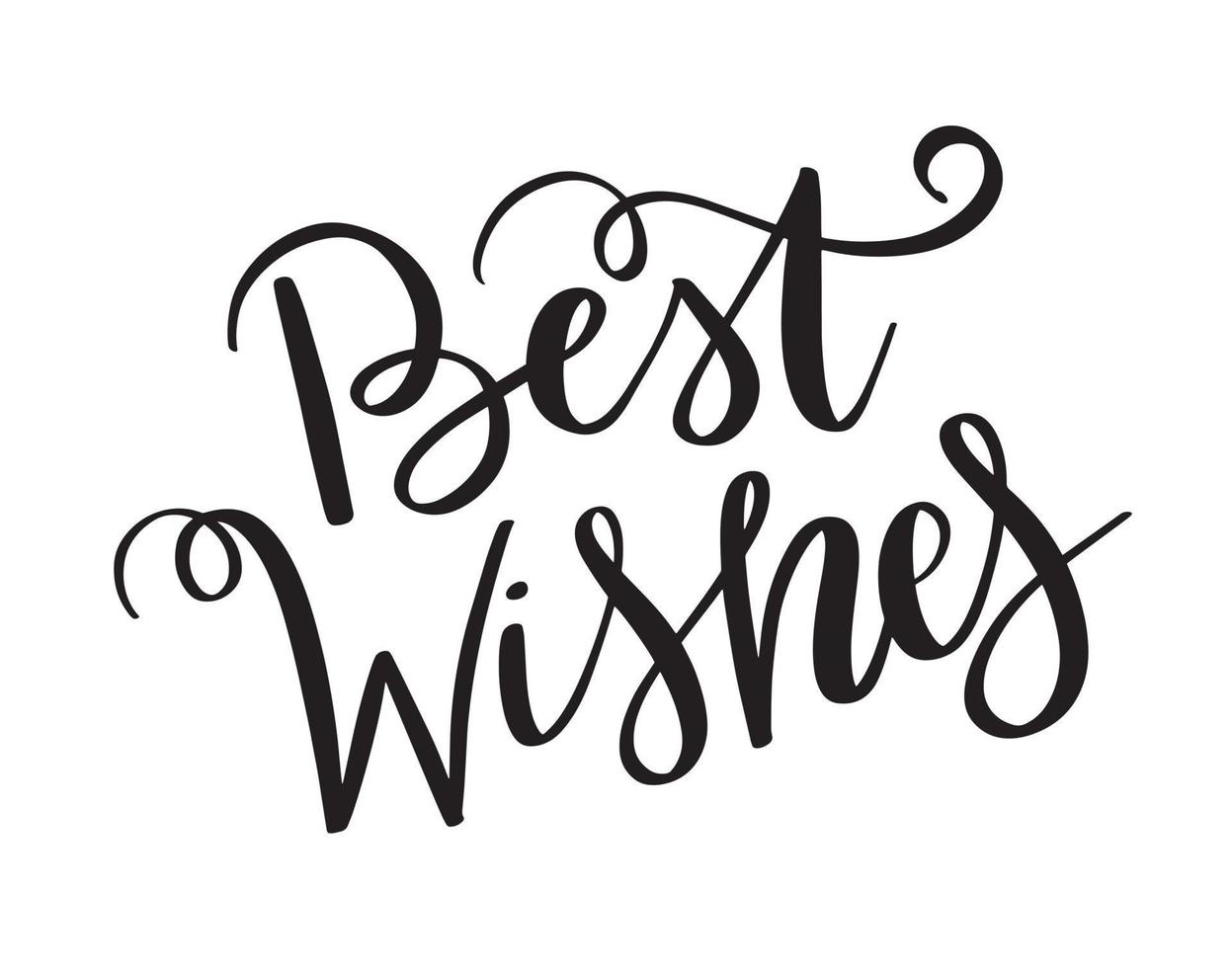 Best Wishes hand drawn lettering. Handwritten Christmas calligraphy. Greeting holidays card design. vector