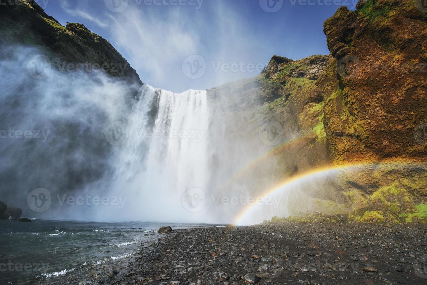 Great waterfall Skogafoss in south of Iceland near photo