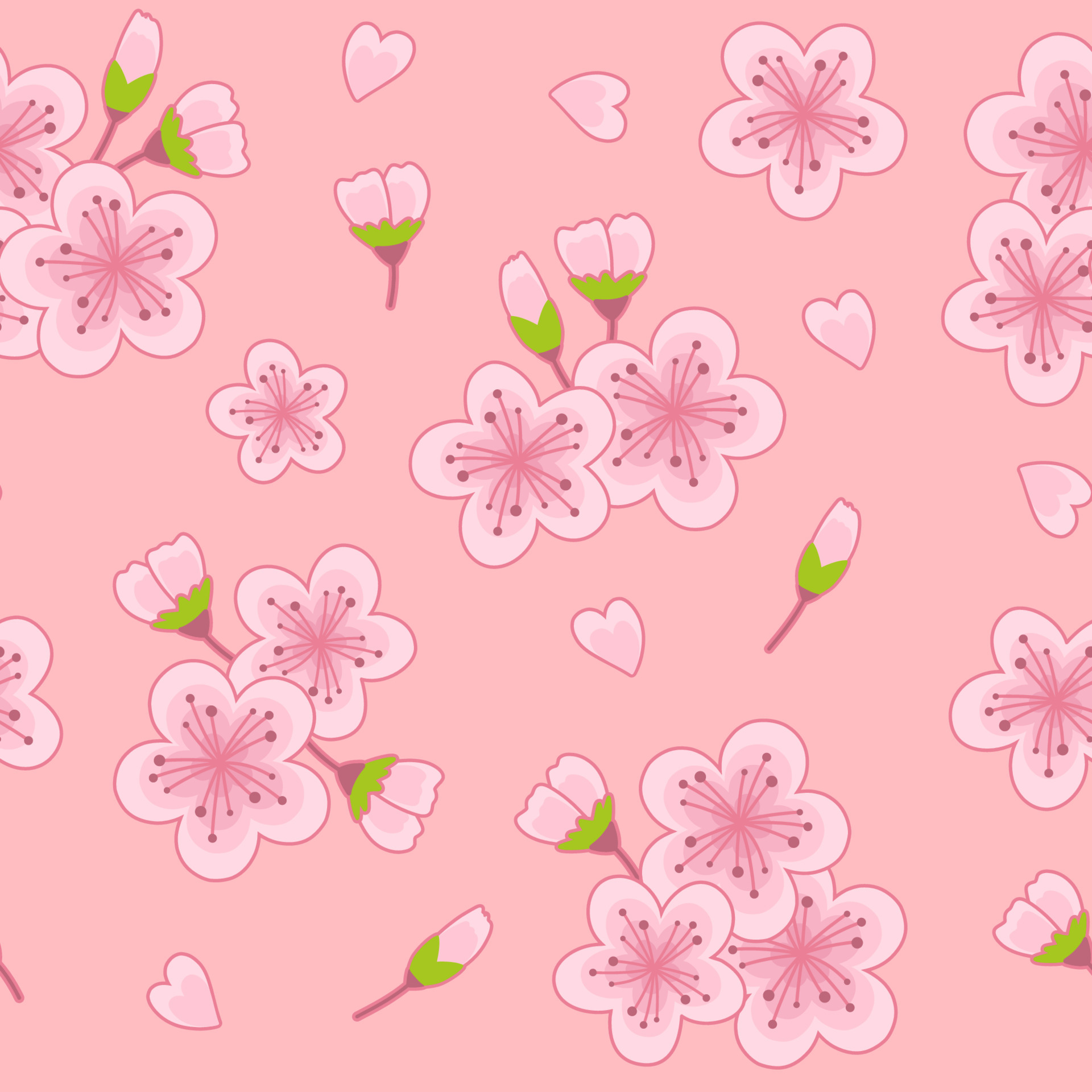 Spring Cherry Blossom Pattern Background 6540035 Vector Art at Vecteezy