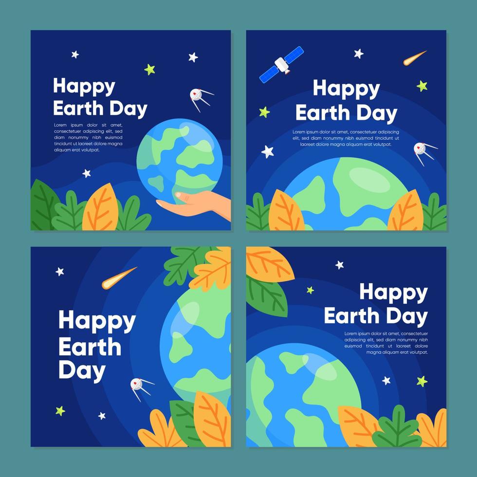 Happy Earth Day Celebration Social Media Post vector