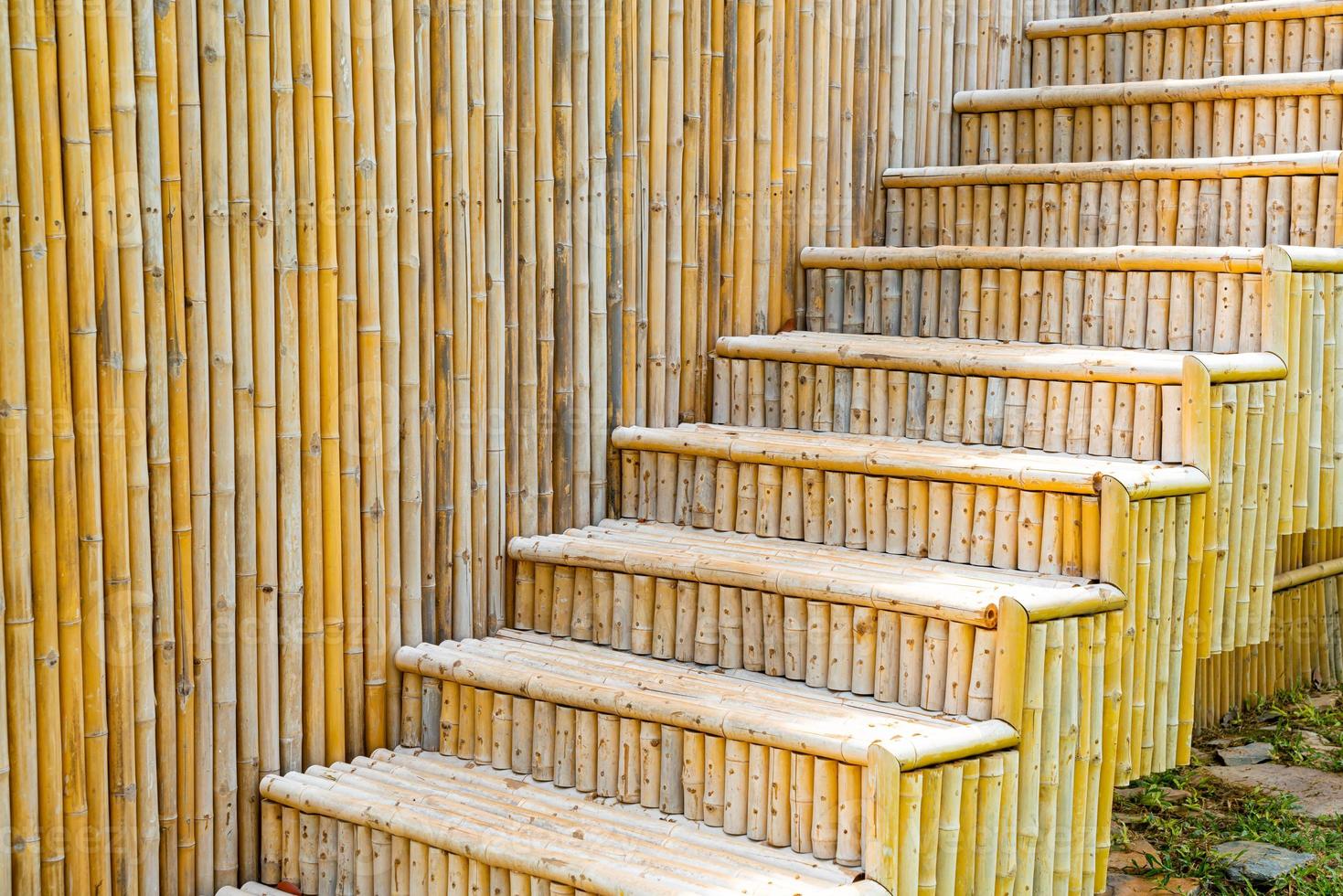 beautiful outdoor bamboo stair step photo