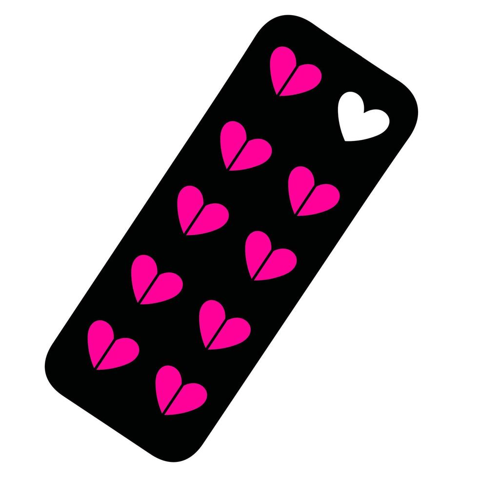 Pills icon. Tablets in the form of hearts. vector