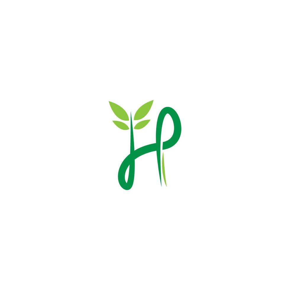 Vines template design, shrubs forming letter H vector