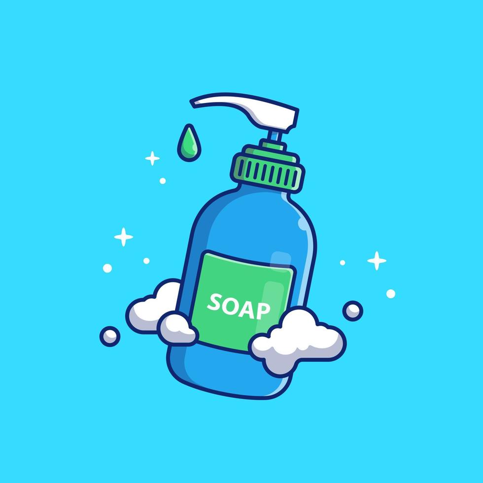 Liquid Soap Bottle Illustration Cartoon Vector Icon  Illustration. Healthcare Object Icon Concept Isolated  Premium Vector. Flat Cartoon Style