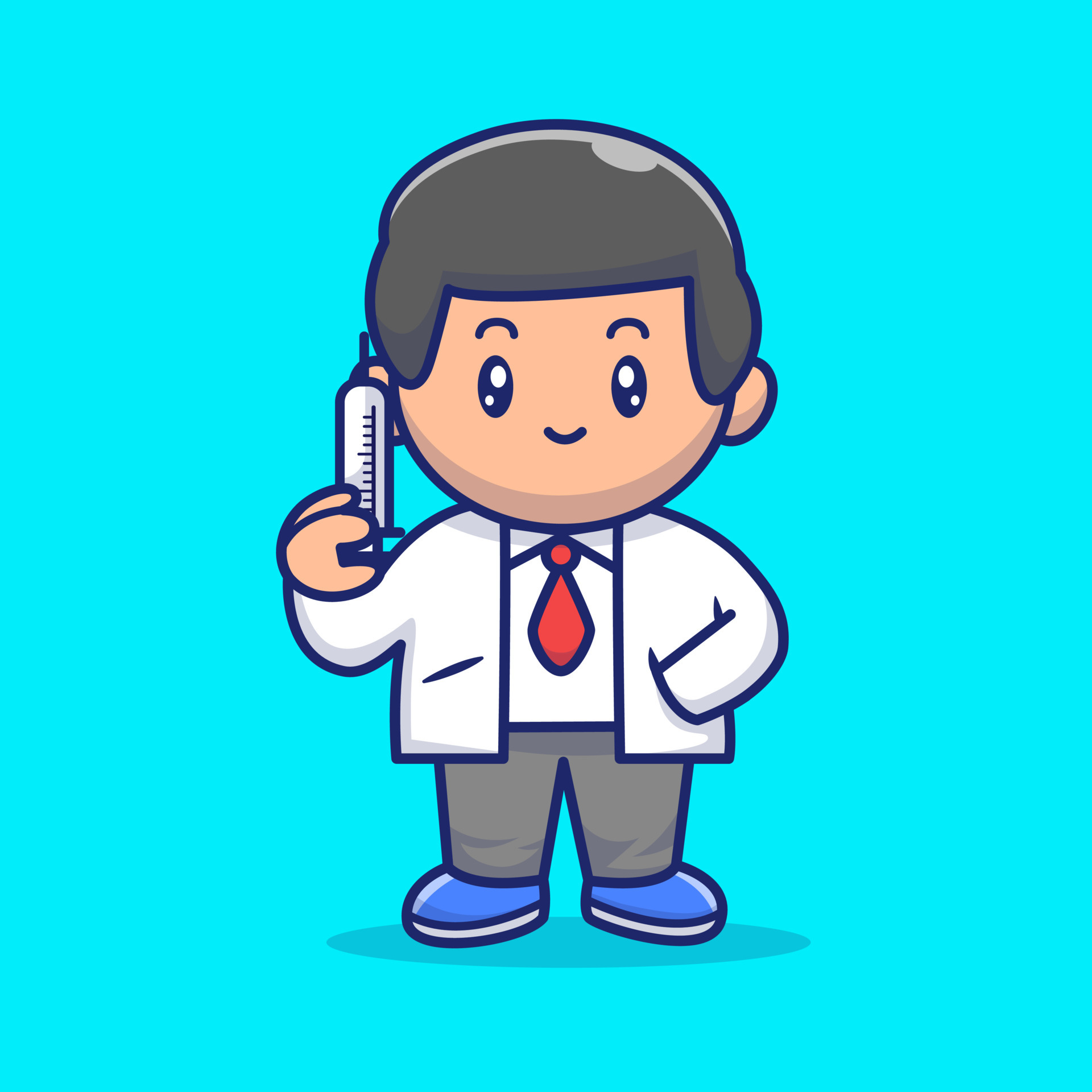 Cute Doctor Holding Injection Cartoon Vector Icon Illustration. People  Medical Icon Concept Isolated Premium Vector. Flat Cartoon Style 6540525  Vector Art at Vecteezy