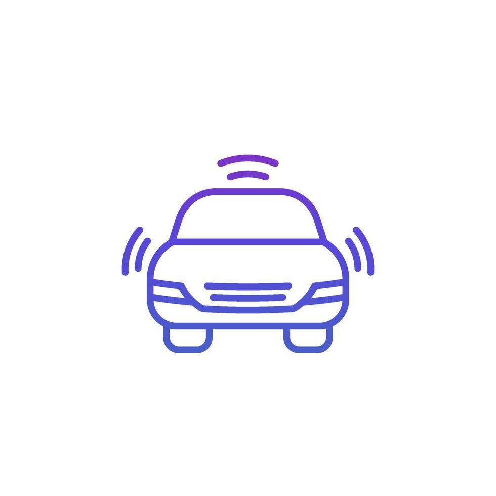 Advanced driver-assistance system line icon vector