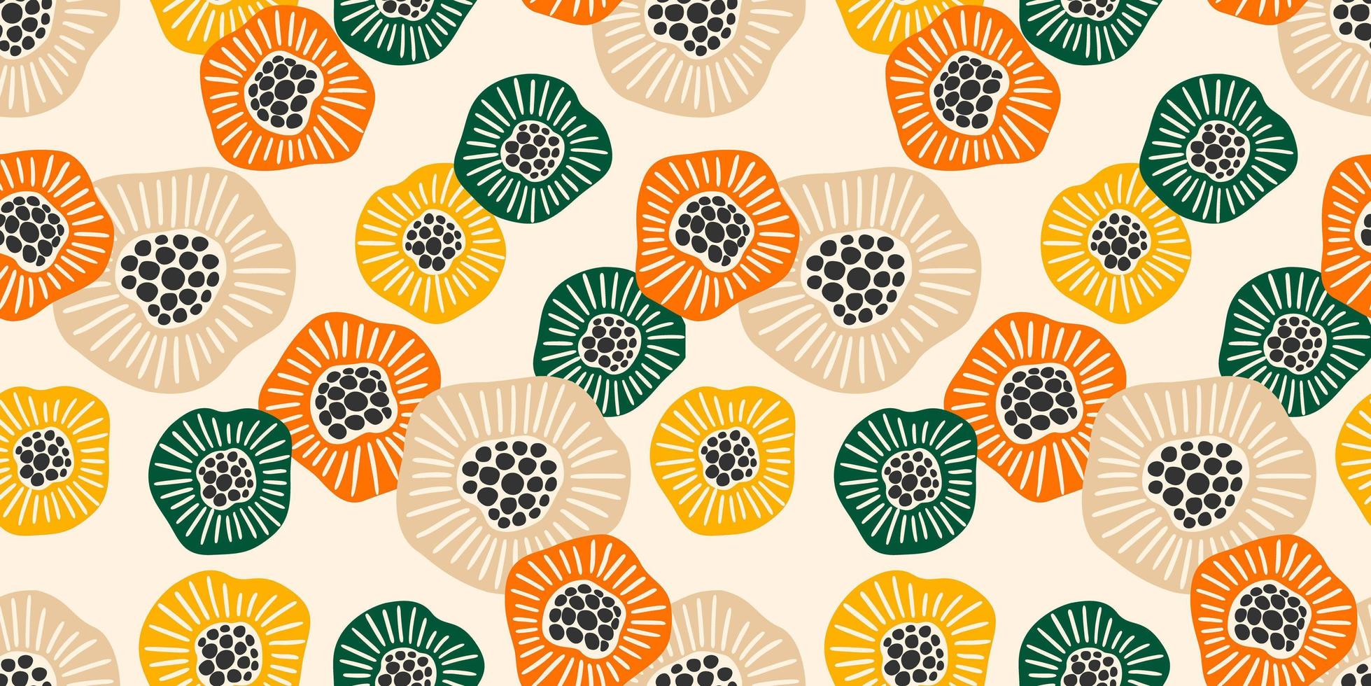Abstract gentle seamless pattern with flowers. Modern design for paper, cover, fabric, interior decor and other vector
