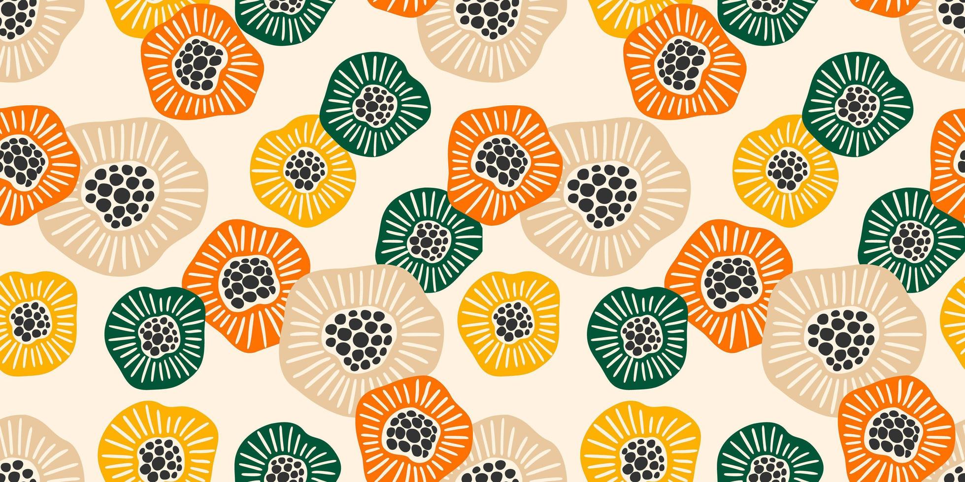 Abstract gentle seamless pattern with flowers. Modern design for paper, cover, fabric, interior decor and other vector